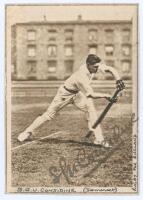 Stanley George Ulick Considine. Somerset 1919-1935. Small sepia printed image of Considine in batting pose. Signed in ink by Considine. 2.5”x3.5”. G