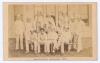 Charterhouse School, Godalming 1873. Sepia carte de visite of the Charterhouse Cricket XI 1873. Title printed to lower border. 4”x2.5”. Good condition