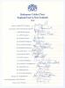 Rothmans Cricket Tour. England Tour to New Zealand 1978’. Rarer official autograph sheet with printed title and players’ names. Nicely and fully signed in ink by all nineteen members of the touring party. Signatures are Boycott (Captain), Willis, Botham, 