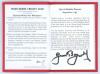 Geoff Boycott. Official M.C.C. ‘Honorary Life Member’ card/ booklet for 2006 issued to Boycott. The small booklet in red leather with gilt titles to front. Signed boldly in black ink to the first page by Boycott in addition to the membership label to insi