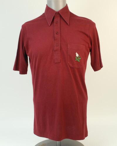 Phillip Carrick. Yorkshire 1970-1983. Maroon casual Yorkshire second XI polo shirt, by Lyle & Scott, worn by Carrick during the early 1970’s. Good condition