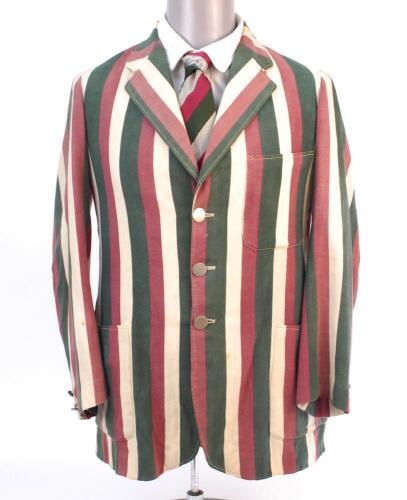 Hubert Ashton. Essex 1921-1939. Free Foresters striped cricket blazer 1924. The striped blazer, by Sidney Smith of Cambridge, with vertical green, red and white/cream stripes was worn by Ashton and has his name handwritten to the neck label. The Free Fore