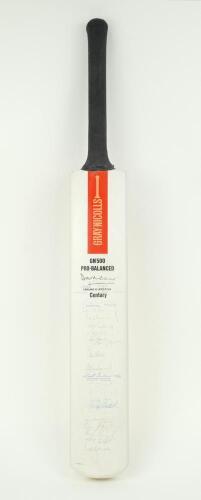 England v West Indies 1984. Gray-Nicolls GN500 cricket bat signed to face by the England and West Indies team who played at Lord’s in the second Test. Twenty one signatures including Gower, Willis, Pringle, Downton, Broad, Lamb, Fowler, Lloyd, Richards, M