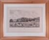 ‘Beaumont Cricket Field, looking towards the Beeches’. Large etching of a cricket match in progress at Beaumont College, the Jesuit school in Old Windsor after F.P. Barraud and A.H. Wardlow. Motto to centre Aeterna Non Caduca (Not for this life only, but 