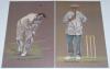 Brian Close, Ray Illingworth, Fred Trueman and Dickie Bird, Yorkshire. Four colour prints from originals by Ken Taylor (Yorkshire & England). The images depict Close batting, Illingworth and Trueman bowling, and Bird umpiring. Each print signed in ink by - 2