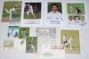 Somerset county player photographs 1970s-2010s. A selection of twenty eight colour and mono press and copy photographs, photomontages, cuttings etc. of Somerset players and one team photo. Nine are signed by the featured player(s). Signatures are Vic Mark