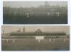 Yorkshire c.1906. Two original small mono/ sepia panoramic press photographs of matches in progress. One with pencil annotation to verso ‘The Yorkshire eleven in the field. A match was played yesterday between Yorkshire & the M.C.C. captained by G.L. Jess