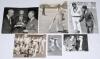 Australian cricketers in later years. A selection of six original mono press photographs of Australian cricketers. Images feature Bert Oldfield coaching youths in 1952 (surface damage to the photograph). Ian Johnson on the outfield with Don Bradman in the