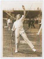 Herbert Sutcliffe. Yorkshire & England 1919-1945. Large red photograph album with title ‘Sutcliffe’ in gilt to front cover, comprising a very nicely compiled collection of over thirty original (plus some copy) photographs relating to Sutcliffe’s playing c