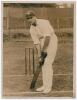 Herbert Sutcliffe. Yorkshire & England 1919-1945. Large red photograph album with title ‘Sutcliffe’ in gilt to front cover, comprising a very nicely compiled collection of over thirty original (plus some copy) photographs relating to Sutcliffe’s playing c - 2