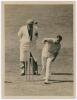 Herbert Sutcliffe. Yorkshire & England 1919-1945. Large red photograph album with title ‘Sutcliffe’ in gilt to front cover, comprising a very nicely compiled collection of over thirty original (plus some copy) photographs relating to Sutcliffe’s playing c - 4