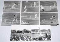 England v West Indies. 2nd Test, Lord’s 1966. Eight original mono press photographs of action from the 2nd Test at Lord’s, 16th- 21st June 1966. Images depict Geoff Boycott in batting action for England in their first innings on the second day’s play. Six