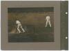 Gentlemen v Players, Scarborough 1913. Three early mono photographs laid back to back on two photograph album pages. One depicts F.L. Fane and M.C. Bird walking out to bat for the Gentlemen with signature in ink of Fane on piece laid down below. G.H. Hirs - 4