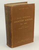 Wisden Cricketers’ Almanack 1924. 61st edition. Original hardback. Some wear to boards and slight staining to rear board extremity, some bumping to corners, darkening and some dulling to the gilt titles on the spine paper, also wear to the head and foot o