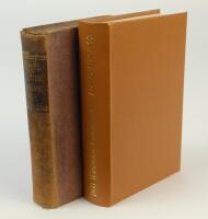 Wisden Cricketers’ Almanack 1893 and 1897. 30th & 34th editions. The 1893 edition with original front paper wrapper only, bound in brown boards, with gilt titles to spine. Soiling, darkening and wear to the front wrapper, nick and some loss to wrapper ext