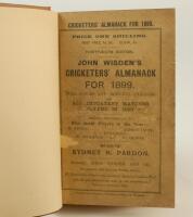 Wisden Cricketers’ Almanack 1899 and 1900. 36th & 37th editions. The 1899 edition with original paper wrappers, bound in brown boards, with gilt titles to spine. Some soiling and wear to original wrappers otherwise in good/very good condition. The 1900 la