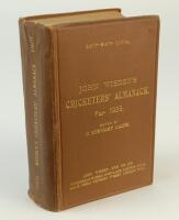 Wisden Cricketers’ Almanack 1929. 66th edition. Original hardback. Some wear and wrinkling to spine paper, some minor wear to front internal hinge otherwise in good/very good condition with bright gilt titles to front board and spine paper