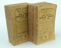 Wisden Cricketers’ Almanack 1932 and 1935. 69th & 72nd editions. Original paper wrappers. The 1932 edition with some breaking to spine block at the front, some page blocks becoming loose, some age toning and darkening to wrappers, some wear to spine paper