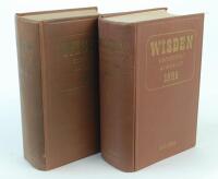 Wisden Cricketers’ Almanack 1956 and 1958. Original hardback editions. Both editions have some dulling to the gilt titles on the spine and front board and minor soiling to page block. The 1956 edition with some minor creasing to boards otherwise in good 