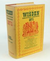 Wisden Cricketers’ Almanack 1971. Original hardback with dustwrapper. Some age toning to spine of dustwrapper otherwise in good/very good condition