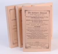 Wisden Cricketers’ Almanack 1867, 1870, 1872, 1873 and 1875. Five facsimile editions, with pink wrappers, second facsimile edition printed by Lowe & Brydone Ltd, London 1974. Limited edition. Minor wear otherwise in good/very good condition