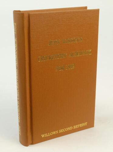 Wisden Cricketers’ Almanack 1892. Willows second softback reprint (2008) in light brown hardback covers with gilt lettering. Limited edition 169/250. Good/very good condition