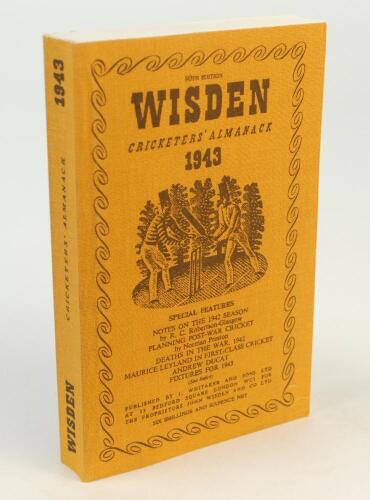 Wisden Cricketers’ Almanack 1943. Willows softback reprint (2000) in softback covers. Un-numbered limited edition. Very good condition