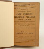 Wisden Cricketers’ Almanack 1890. 27th edition. Original paper wrappers, bound in brown boards, similar to original Wisden hardback editions, with gilt titles to front board and spine. Minor age toning to wrappers otherwise in very good to excellent condi