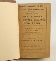 Wisden Cricketers’ Almanack 1893. 30th edition. Original paper wrappers, bound in brown boards, similar to original Wisden hardback editions, with gilt titles to front board and spine. Minor fold to corner of rear wrapper, some minor age toning to wrapper