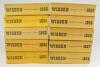 Wisden Cricketers’ Almanack 1951 to 1960. Original limp cloth covers. Minor bowing to the spines of the 1954, 1955, 1958, 1959 and 1960 editions, good general wear to the majority of the editions, slight colour discolouration to odd editions otherwise all