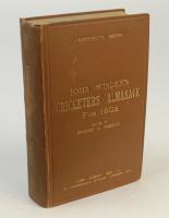 Wisden Cricketers’ Almanack 1902. 39th edition. Original hardback. Minor scratch to top of front board, minor wear to board and spine extremities, some wear to spine paper, thin piece of tape to the base of the first advertising page otherwise in very goo