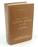 Wisden Cricketers’ Almanack 1929. 66th edition. Original hardback. Very minor wear otherwise in very good condition with bright gilt titles to front board and spine paper.