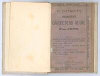 W. Duthoit’s Yorkshire Cricketers’ Guide for 1878. Published by W. Duthoit of Leeds. 118pp plus adverts. Original pink wrappers, bound in cream boards with titles in gilt to spine. Photoplate of Ephraim Lockwood opposite the title page. Some general wear 