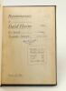 ‘Reminiscences of David Hunter- The Genial Yorkshire Stumper’. Scarborough 1909. Small 8vo. Bound in black boards, lacking original wrappers, with gilt titles to spine. Small ownership stamp to title page otherwise in good condition