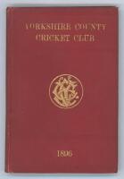 Yorkshire C.C.C. Annual 1896. 4th year of issue. 136pp plus ‘Notes’ pages as issued. Edited by J.B. Wostinholm. J. Robertshaw, Sheffield, printer. Original red boards with titles in gilt to front board and spine and gilt ‘Y.C.C.C.’ emblem to centre, gilt 