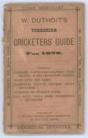 ‘W. Duthoit’s Yorkshire Cricketers’ Guide for 1878. Published by W. Duthoit of Leeds. Only year of publication. Original pink wrappers. Photoplate of Ephraim Lockwood opposite title page. Ex Alfred D. Taylor collection. Padwick 2866. Splitting and small l