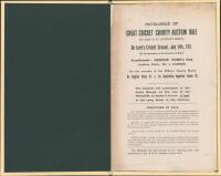 ‘Great Cricket Charity Auction Sale’. Original catalogue for the auction held at Lord’s on behalf of St. Dunstan’s Hostel on 14th July 1917, ‘On the occasion of the Military Charity Match, An English Army XI v An Australian Imperial Force XI’. The auction