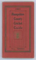 Hampshire C.C.C. County Cricket Guide 1931. Official County Guide edited and published by H. King, ‘Southern Newspapers Ltd.’. Original red decorative wrappers. Padwick 2029. Very good condition