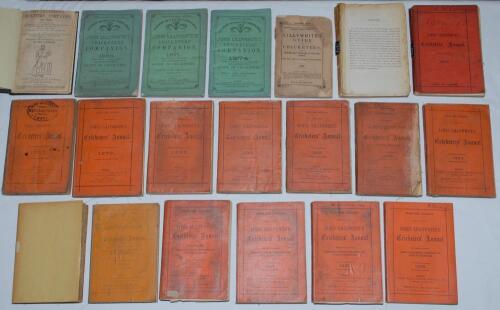 ‘Lillywhite’s Guide to Cricketers’ 1864 and ‘James Lillywhite’s Cricketers Annual’ 1873-1900. ‘The Guide to Cricketers, containing full directions for playing the noble and manly game of Cricket...’ London. 1864. 19th Edition. Collected and Edited by Fred