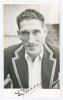 Thomas William John ‘Tom’ Goddard. Gloucestershire & England 1922-1952. Mono real photograph plain back postcard of Goddard, head and shoulders, wearing M.C.C. touring blazer. Very nicely signed in black ink by Goddard to the photograph. Official stamp to