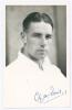 Cecil Gerard Alexander Paris. Hampshire 1933-1948). Mono real photograph plain back postcard of Paris, head and shoulders wearing cricket attire. Very nicely signed in blue ink to lower margin by Paris. Official stamp to verso for A. Wilkes & Son, West Br