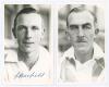 Lewis Harfield (Hampshire 1925-1931) and Alexander Lindsay Hosie (Oxford University, Hampshire, Europeans & Bengal 1913-1938). Two mono real photograph plain back postcards, one of Harfield, the other Hosie, both depicted head and shoulders in cricket att