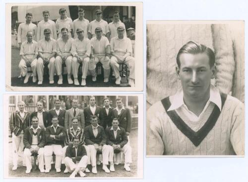 Kent C.C.C. 1936 & 1939. Two mono real photograph postcards of the Kent teams of 1936 and 1939 with players seated and standing in rows. Players featured include Chapman, Akers-Douglas, Levett, Woolley, Freeman, Ashdown, Sunnocks, Fagg, Wright, Todd, Chal