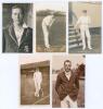 Frank Edward Woolley. Kent & England 1906-1938. Five mono and sepia real photograph postcards of Woolley, including one depicted head and shoulders wearing M.C.C. blazer, signed to the photograph in black ink by Woolley. Publisher unknown. Others depict W