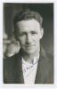 Austin David George Matthews. Northamptonshire, Glamorgan & England 1927-1947. Mono real photograph plain back postcard of Mattews, head and shoulders, wearing a blazer. Nicely signed in ink to the photograph by Mattews. Official stamp to verso for A. Wil