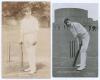 Lord Dalmeny. Middlesex & Surrey 1902-1908. Early sepia real photograph postcard of Dalmeny standing full length at the crease wearing batting attire and cap. Foster & Co., Brighton. Postmarked 1907. Very good condition. Sold with a Star Series mono postc