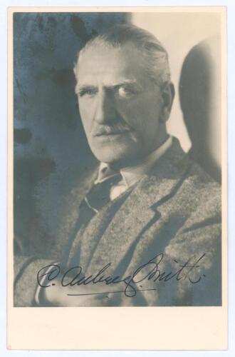 Sir Charles Aubrey Smith. Sussex, Cambridge University, Transvaal & England 1882-1896. Mono plain back real photograph postcard of Smith in later years wearing formal attire. Very nicely signed in black ink ‘C. Aubrey Smith’ to the photograph. Photographe