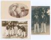 Sussex C.C.C. Three early mono real photograph postcards of Sussex players in groups. One depicts C.B. Fry with Ranjitsinhji, head and shoulders in cameo, publisher unknown. Another with Langridge in M.C.C. tour blazer and Tate in Sussex blazer, full leng