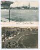 M.C.C. tours to Australia. Adelaide Oval. Two original mono real photograph postcards of scenes at the Adelaide Oval. One with title ‘England v. Australia, Adelaide Oval’ by ‘South Australia Post Card’ depicts play in progress with the cathedral in the ba