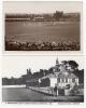 Warwickshire County Cricket Ground, Edgbaston. Early sepia real photograph postcard of play in action at Edgbaston with large crowds in attendance. Austin Photo. Postmarked 1911. Sold with a later real photograph mono postcard of the Edgbaston pavilion ‘c